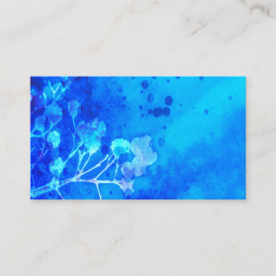 abstraktes Aquarellblau-Spritzer-Design Visitenkarte