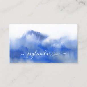 Abstraktes Aquarellblau Visitenkarte