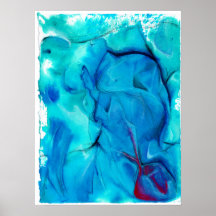 abstraktes Aquarellfarbenplakat "Precipice"