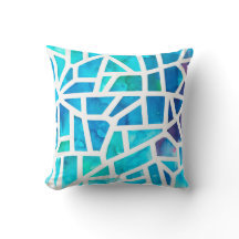 Abstraktes Aquarellglas Türkis Blau