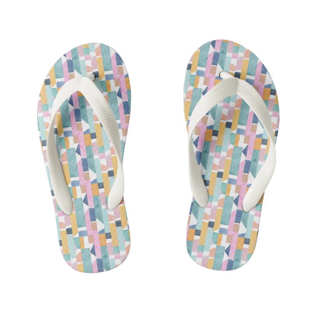Abstraktes Aquarellmuster Kinderbadesandalen (Fußbett)