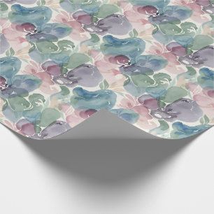 Abstraktes Aquarellmuster Teal Mauve Pink Geschenkpapier