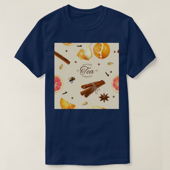Abstraktes Aromatisches Teemuster T-Shirt (Design vorne)