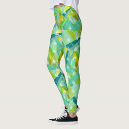 Abstraktes Arrow Triangle Mini Blue Aqua Muster Leggings