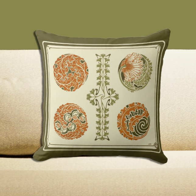 Abstraktes Art Deco Gutes Blätter Naturdesign Kissen (Von Creator hochgeladen)