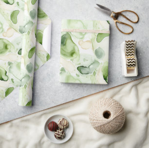 Abstraktes Avocado-Grün Geschenkpapier