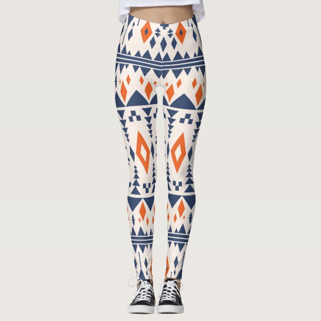Abstraktes Aztec geometrisches, nahtloses Muster. Leggings (Vorderseite)