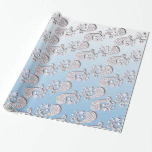 Abstraktes Baby blau und rosa Pastellfarben Geschenkpapier