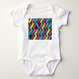 Abstraktes Band: Farbenfrohe geometrische Vintag. Baby Strampler