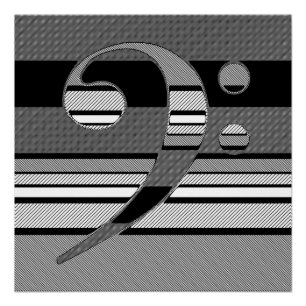 Abstraktes Bass Clef Symbol Musikgeometrie Poster