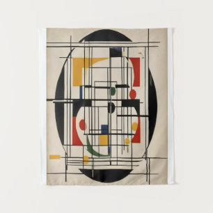 Abstraktes Bauhaus Geometrie Moderne Minimalistisc Wandteppich