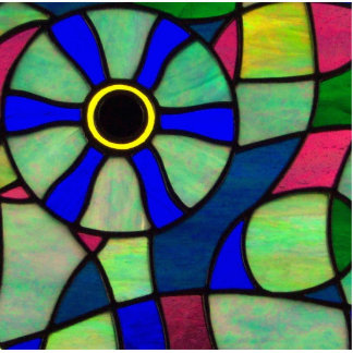 Abstraktes beflecktes Glas Chamäleonauge Freistehende Fotoskulptur