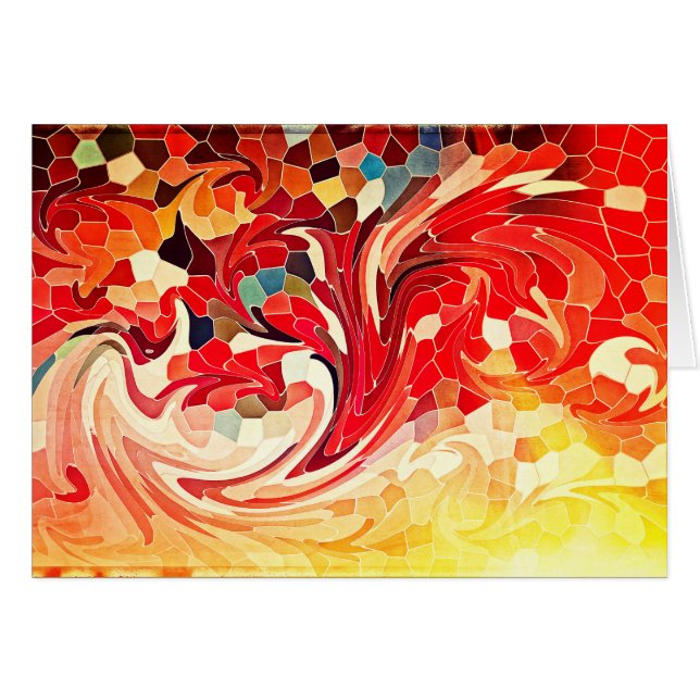 Abstraktes beflecktes Glas Firebirds brennendes (Vorderseite (Horizontal))