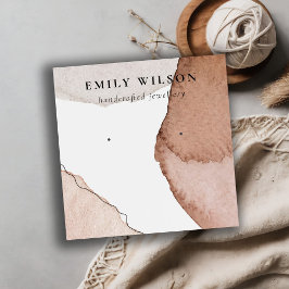 Abstraktes Beige-Braunfarben-Ohrenbildschirm Quadratische Visitenkarte