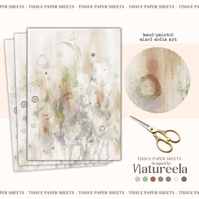 Abstraktes Beige-Grau-Decoupage-Seidenpapier Seidenpapier (Von Creator hochgeladen)