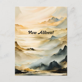 Abstraktes Berglandschaft Neue Adresse Postkarte