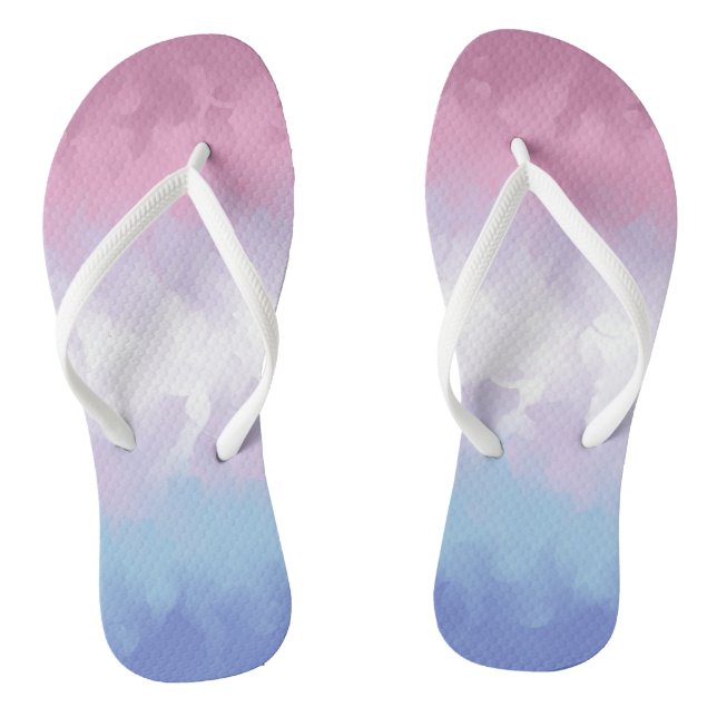 Abstraktes Bigender-Stolperflagge Flip Flops (Fußbett)
