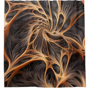 Abstraktes Bild - 3D-Fraktal, digitale Kunst, brau Duschvorhang