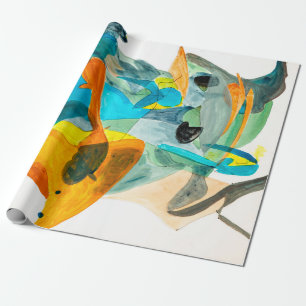 abstraktes Bild auf Papier mit lebhaften Farben, s Geschenkpapier