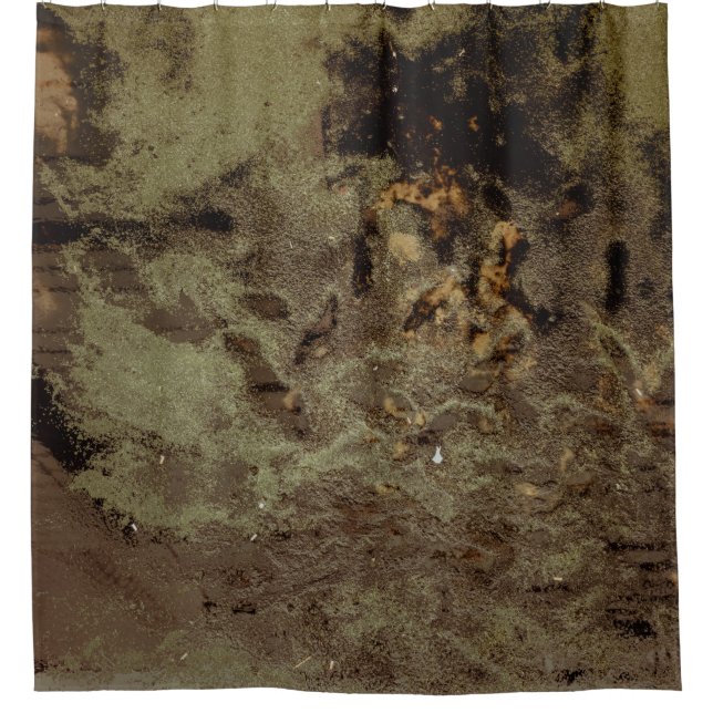 Abstraktes Bild braun und schwarz Duschvorhang (Vorderseite)