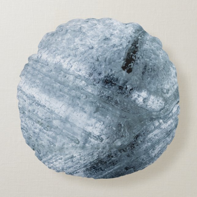 Abstraktes Bild braun und schwarz Rundes Kissen (Vorderseite)