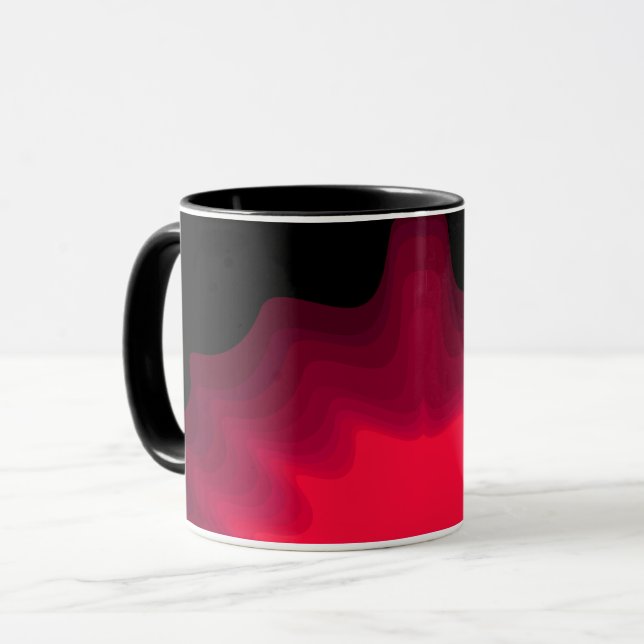 Abstraktes Bild in Schwarz und Rot Tasse (Vorderseite Links)