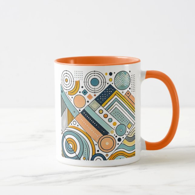 Abstraktes Bild mit geometrischen Formen. Tasse (Rechts)