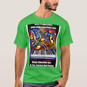 Abstraktes Bild von Musiksymbolen und Tastatur 1 T-Shirt