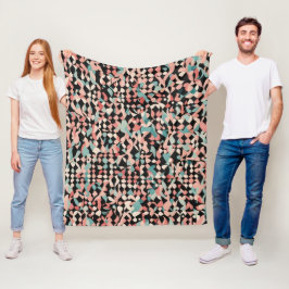 Abstraktes Bio Muster in Pastell Fleecedecke