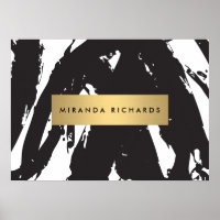 Abstraktes Black Brushstrokes Poster