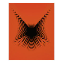 Abstraktes Black Cat Poster auf Red Backgorund