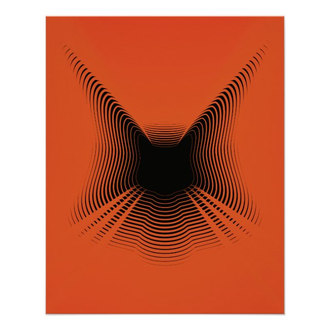 Abstraktes Black Cat Poster auf Red Backgorund (Vorderseite)