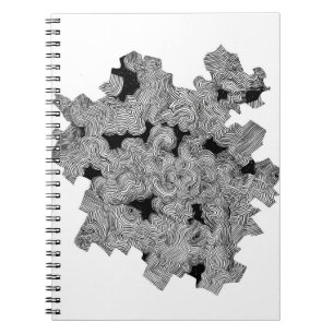 Abstraktes Black Maze Line Art Muster Notizblock