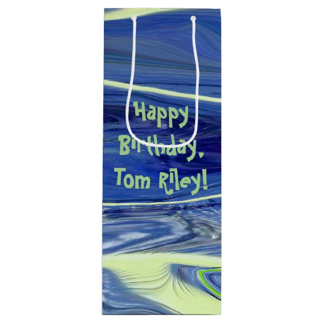 Abstraktes Blasglas Geschenktüte Für Weinflaschen (Vorderseite)