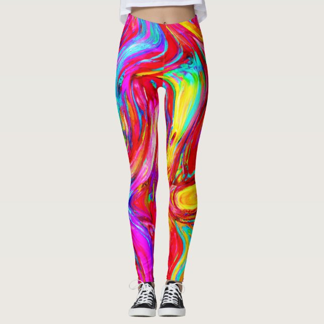 Abstraktes Blast-Muster Leggings (Vorderseite)