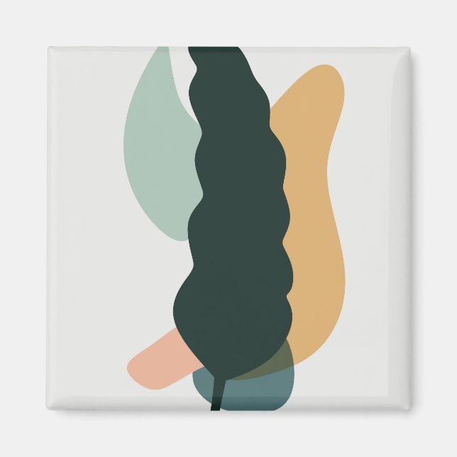 Abstraktes Blattdesign Magnet (Vorne)