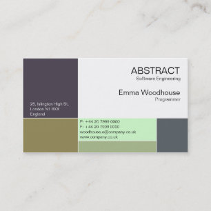 Abstraktes Blau, Aqua u. Olive Visitenkarte