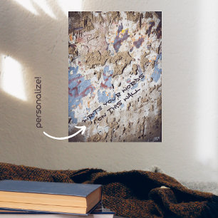 Abstraktes blau-beige (geknackte Wand) Poster