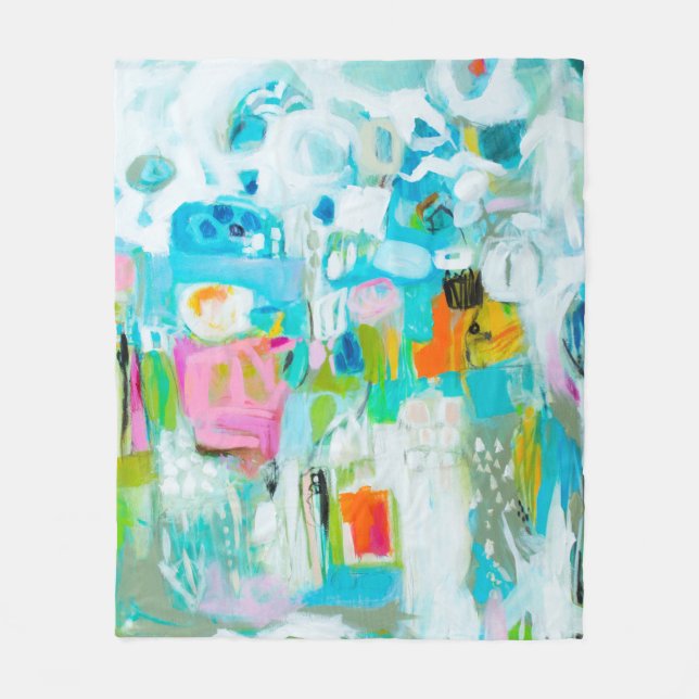 Abstraktes Blau Fleecedecke (Vorderseite)