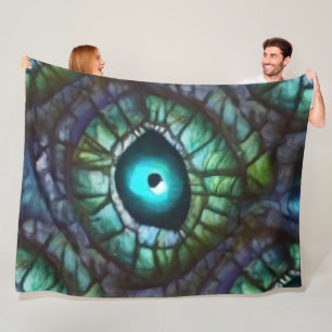 Abstraktes blau-grünes Augenmosaik Fleecedecke