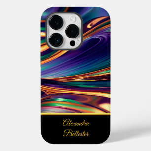 Abstraktes Blau Lila Gold Smaragdgrün Gelb Case-Mate iPhone 14 Pro Hülle