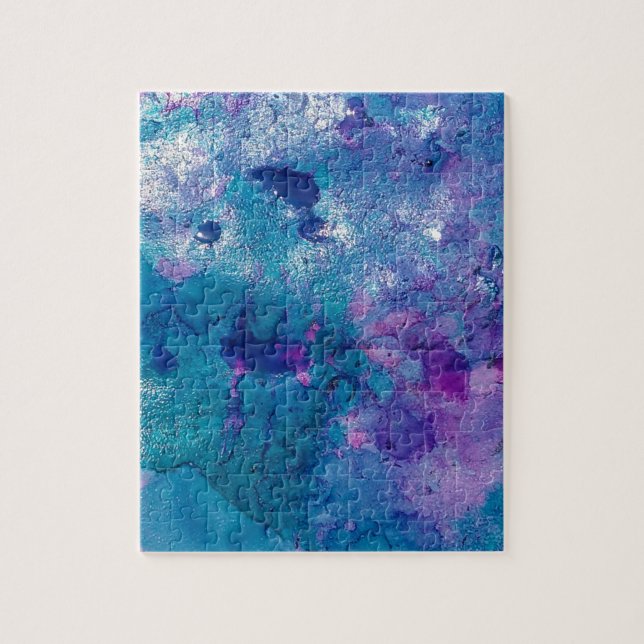 Abstraktes Blau Lila Puzzle (Vertikal)