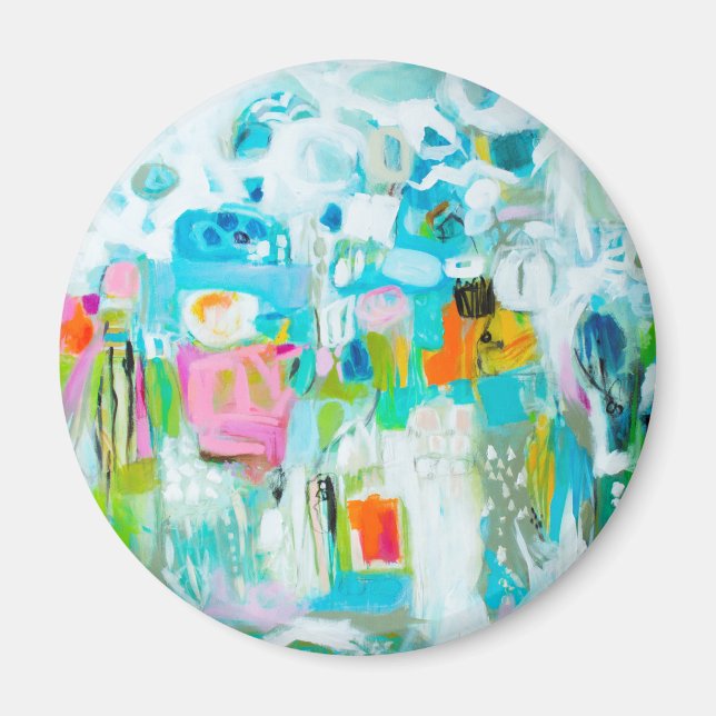 Abstraktes Blau Magnet (Vorne)