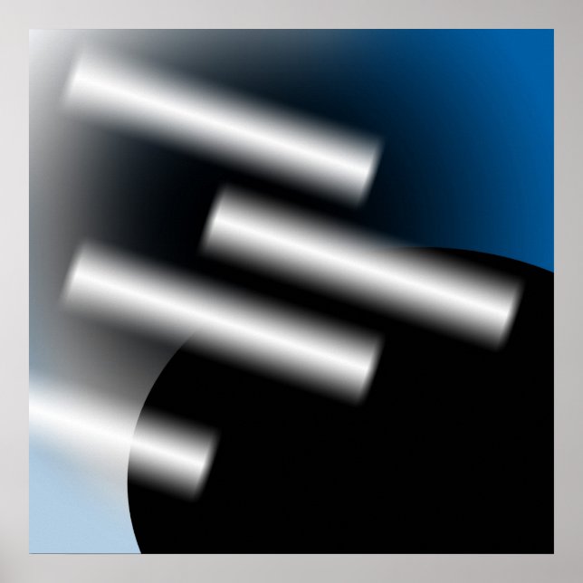 Abstraktes Blau mit Lichtstrahlen AP0005 Poster (Vorne)