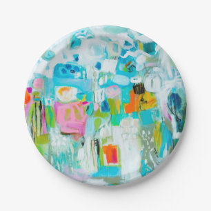 Abstraktes Blau Pappteller