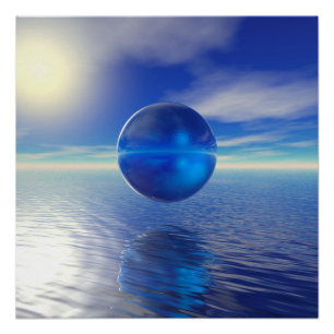 Abstraktes Blau Poster