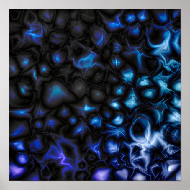 Abstraktes Blau-Schwarz-Muster Poster (Vorne)