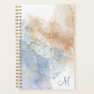 Abstraktes Blau, Taupe und Gold Planer