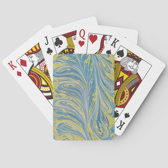 Abstraktes Blau und Gold Spielkarten (Rückseite)