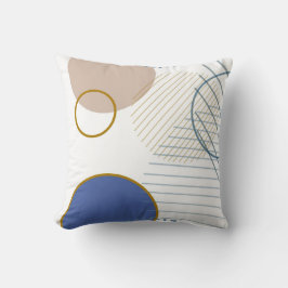 Abstraktes Blau- und Goldkissen Kissen